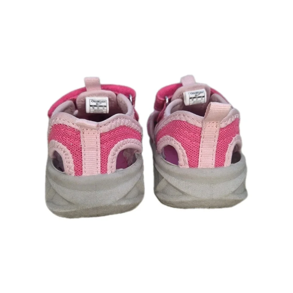 Oshkosh Toddler Girls Spring Summer Pink Play Sandals Size 7 Toddler.